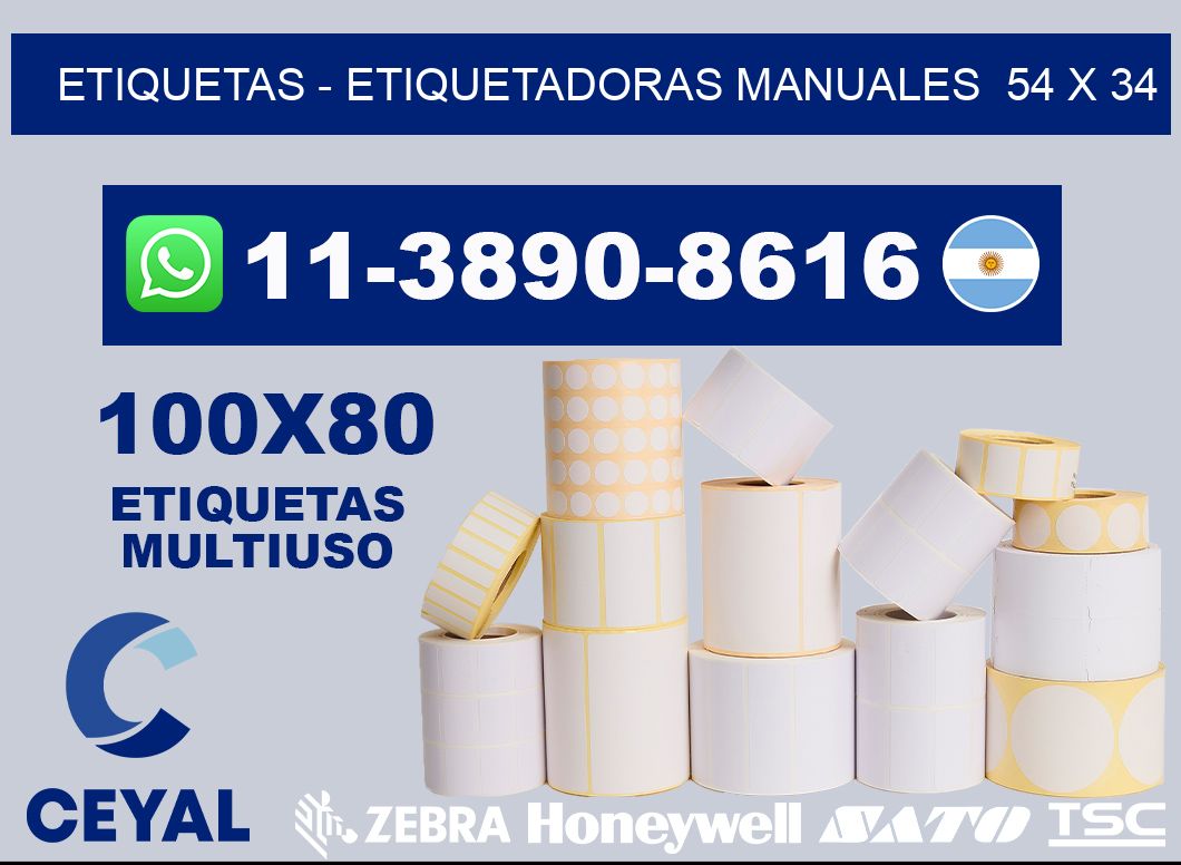etiquetas – Etiquetadoras Manuales  54 x 34