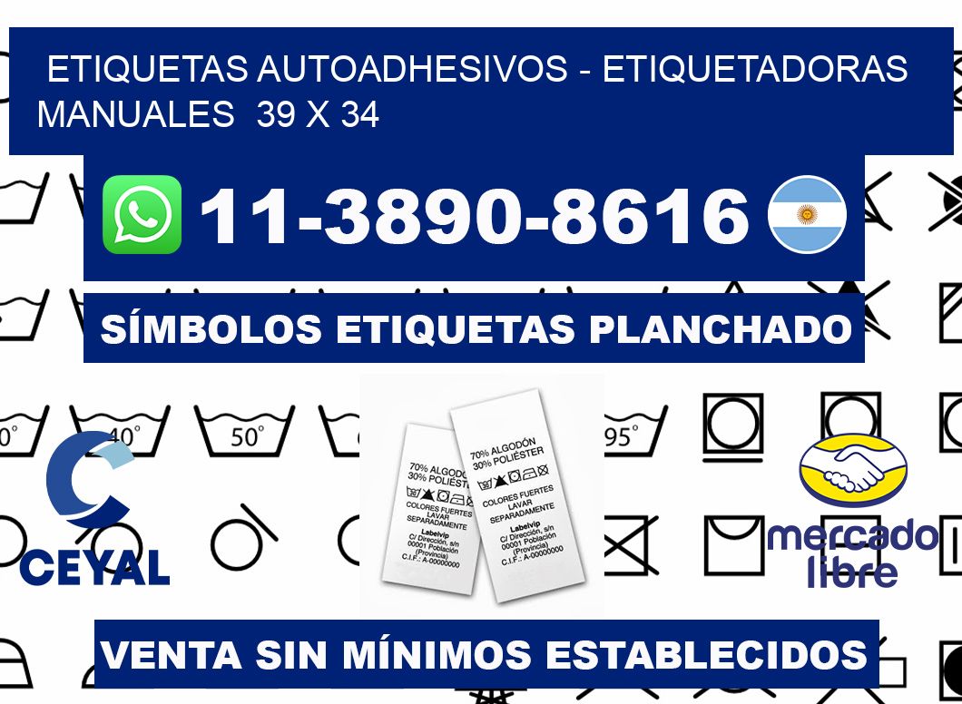 etiquetas autoadhesivos - Etiquetadoras Manuales  39 x 34