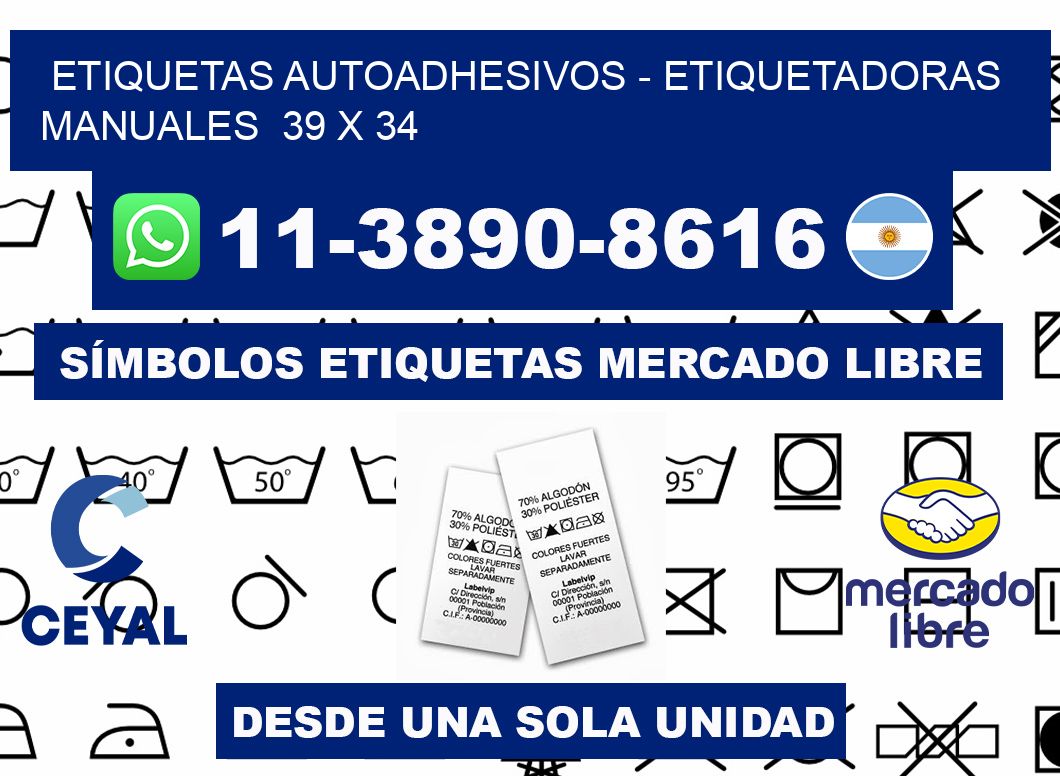 etiquetas autoadhesivos - Etiquetadoras Manuales  39 x 34