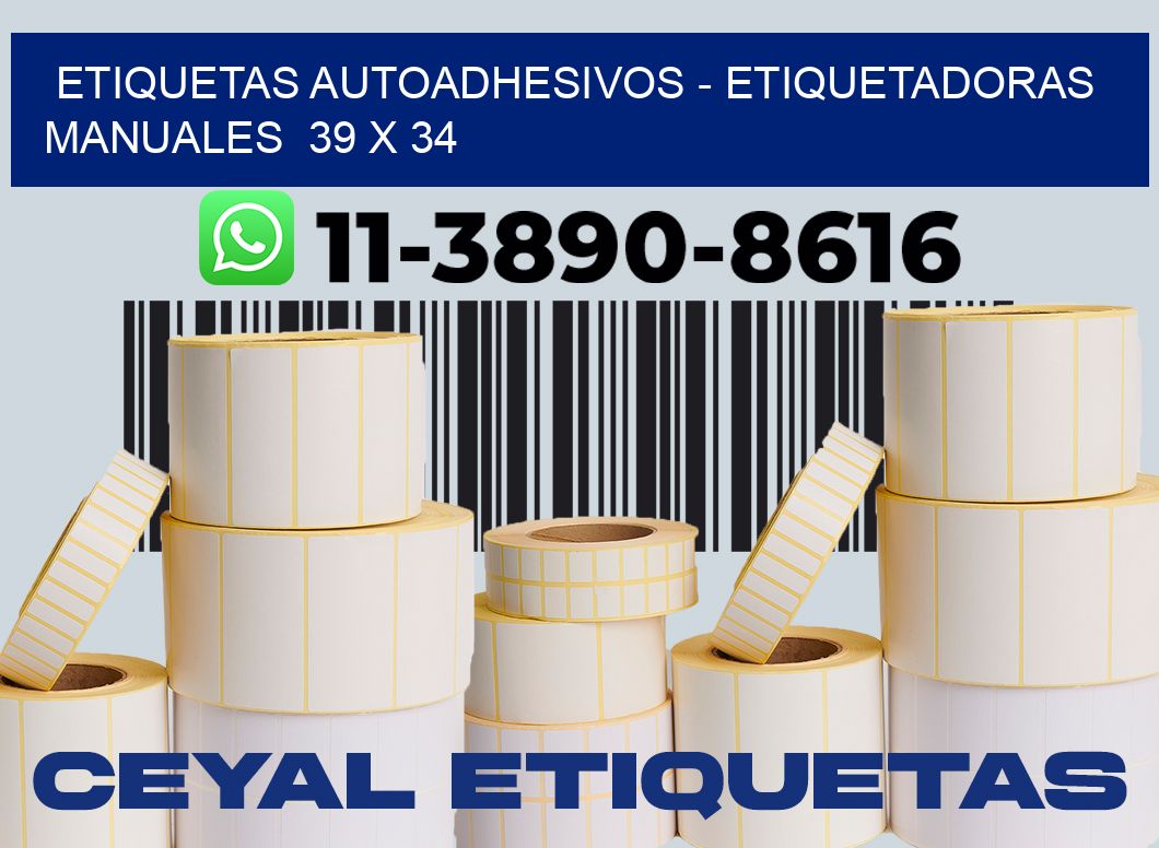 etiquetas autoadhesivos – Etiquetadoras Manuales  39 x 34