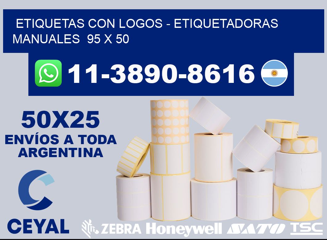 etiquetas con logos - Etiquetadoras Manuales  95 x 50