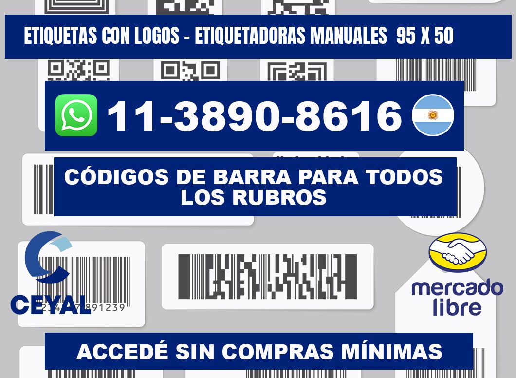 etiquetas con logos - Etiquetadoras Manuales  95 x 50