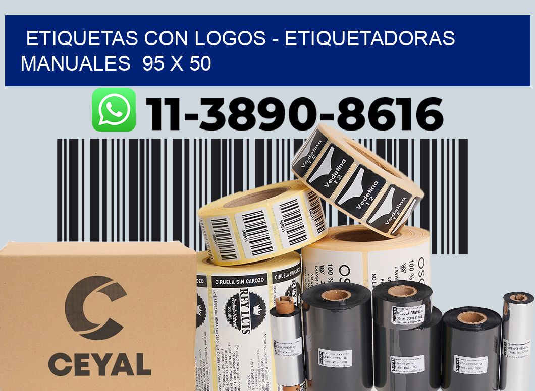 etiquetas con logos - Etiquetadoras Manuales  95 x 50