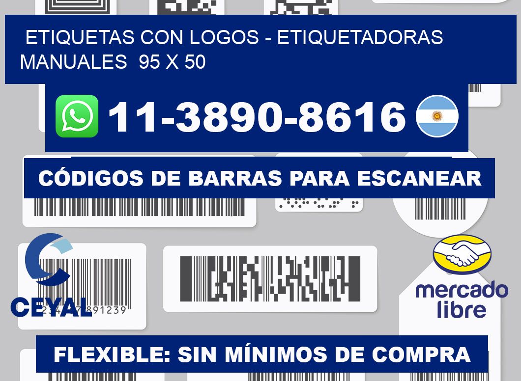 etiquetas con logos - Etiquetadoras Manuales  95 x 50