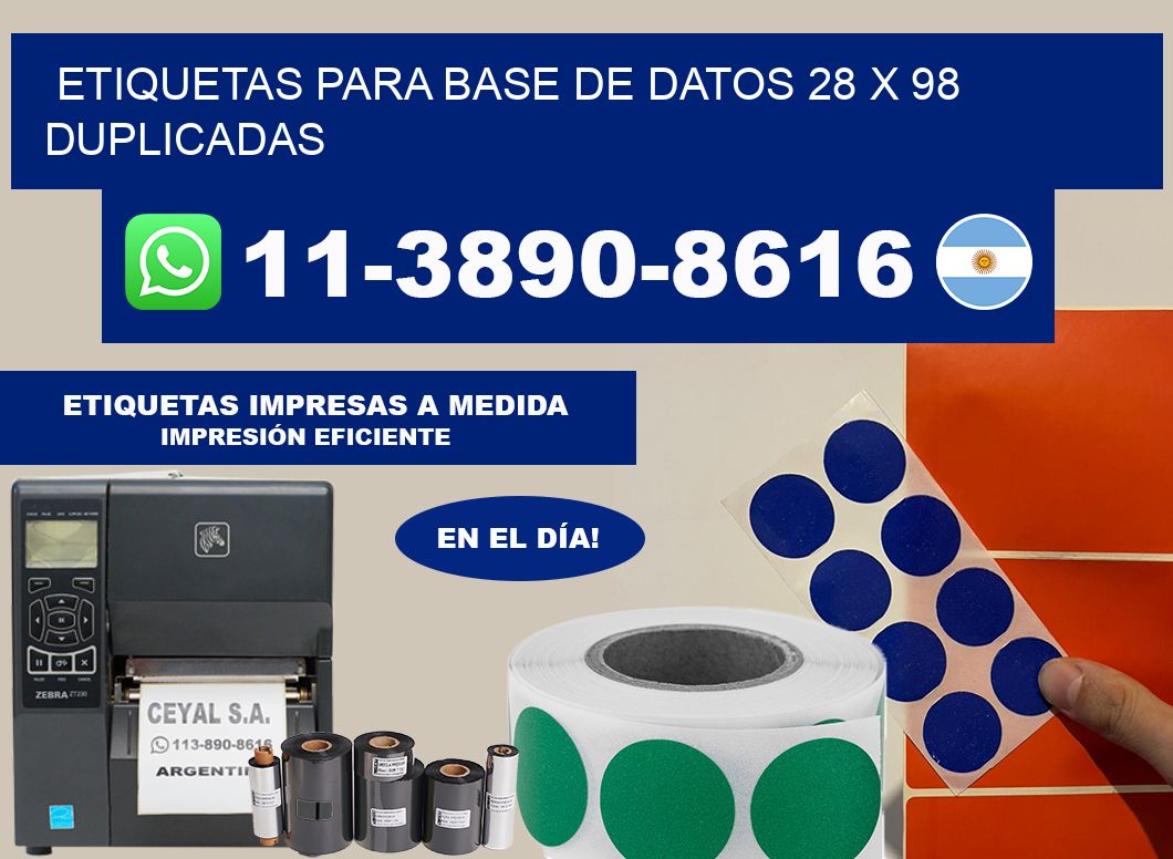 etiquetas para base de datos 28 x 98 duplicadas