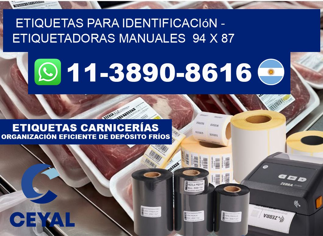 etiquetas para identificación - Etiquetadoras Manuales  94 x 87
