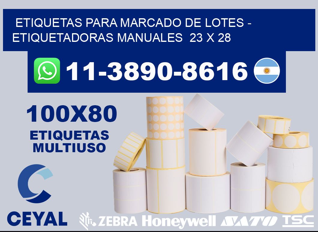 etiquetas para marcado de lotes - Etiquetadoras Manuales  23 x 28