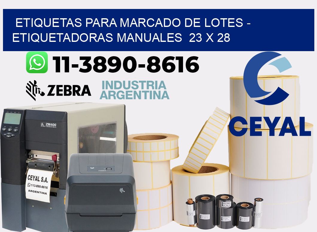 etiquetas para marcado de lotes - Etiquetadoras Manuales  23 x 28