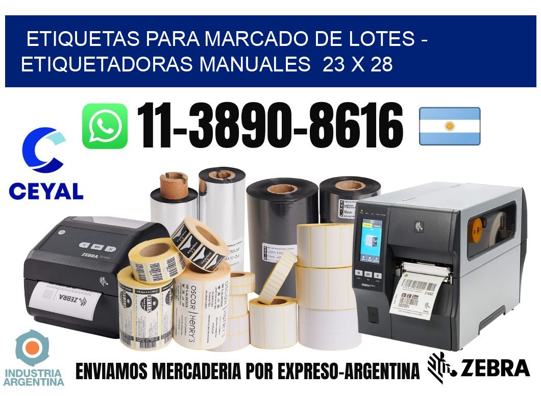 etiquetas para marcado de lotes – Etiquetadoras Manuales  23 x 28