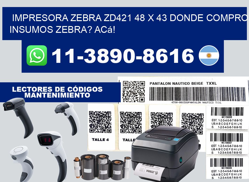 impresora zebra zd421 48 x 43 Donde compro insumos zebra? Acá!