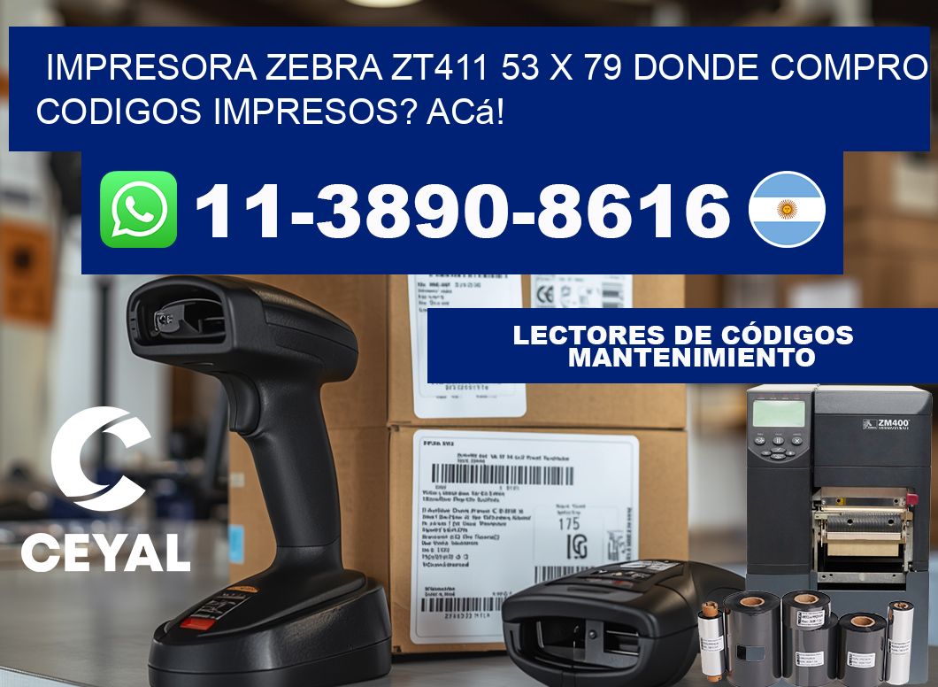 impresora zebra zt411 53 x 79 Donde compro codigos impresos? Acá!