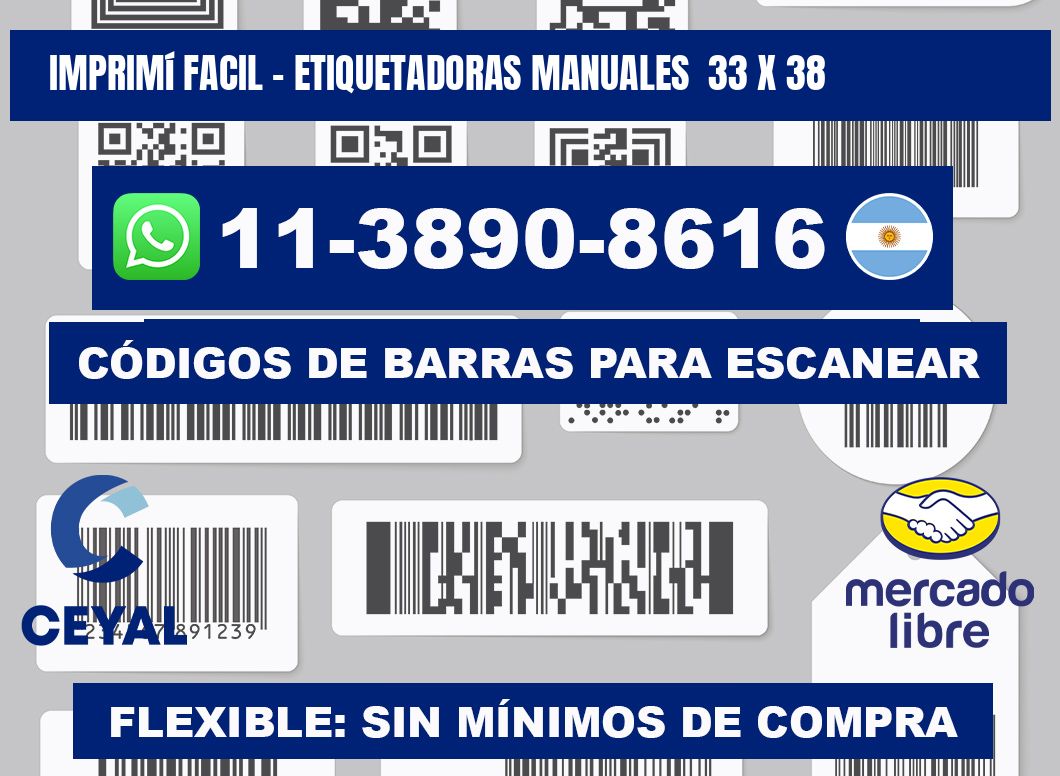 imprimí facil - Etiquetadoras Manuales  33 x 38