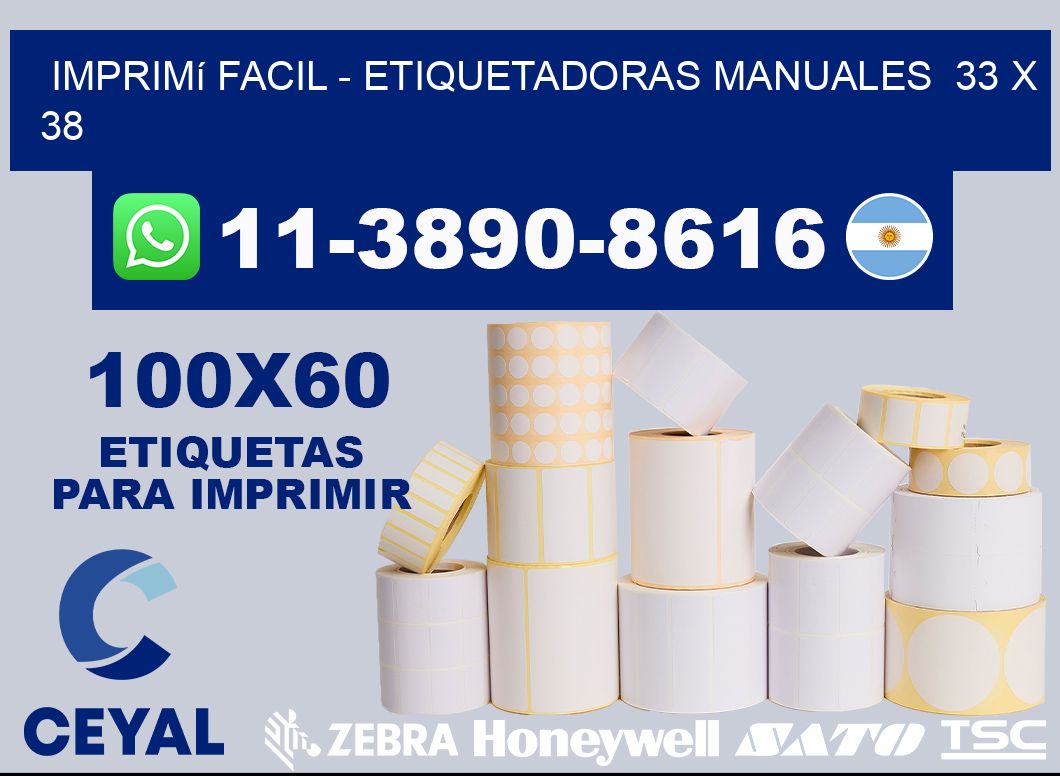 imprimí facil – Etiquetadoras Manuales  33 x 38