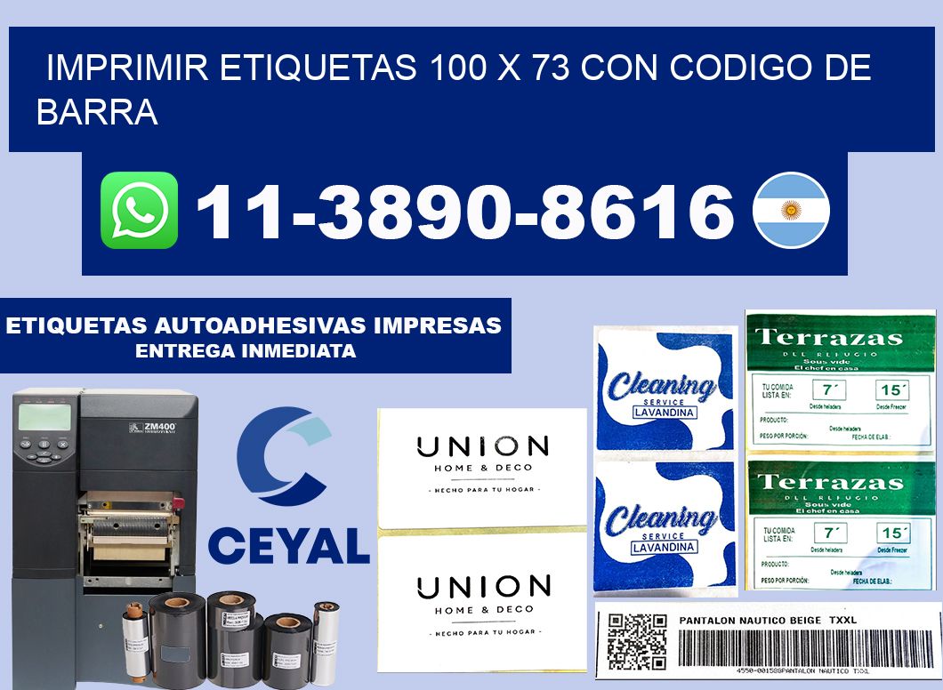 imprimir etiquetas 100 x 73 con codigo de barra