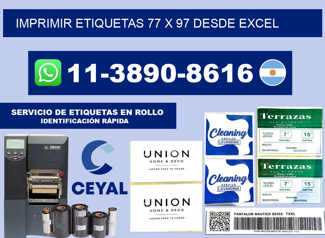 imprimir etiquetas 77 x 97 desde excel