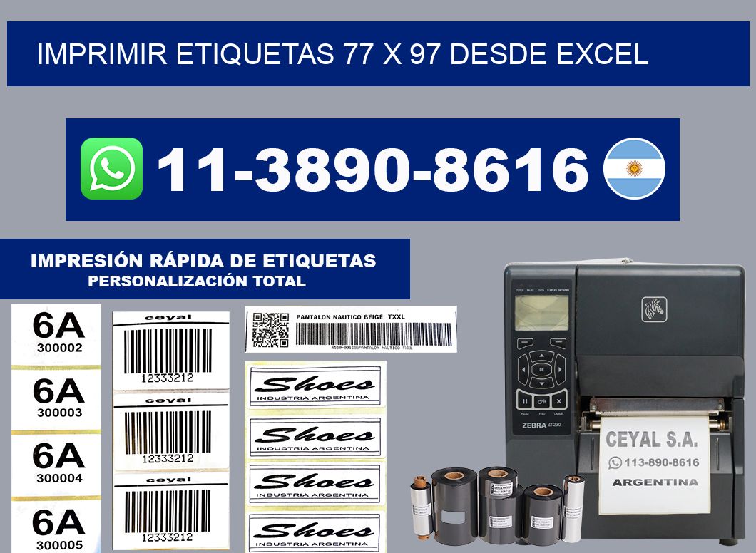 imprimir etiquetas 77 x 97 desde excel