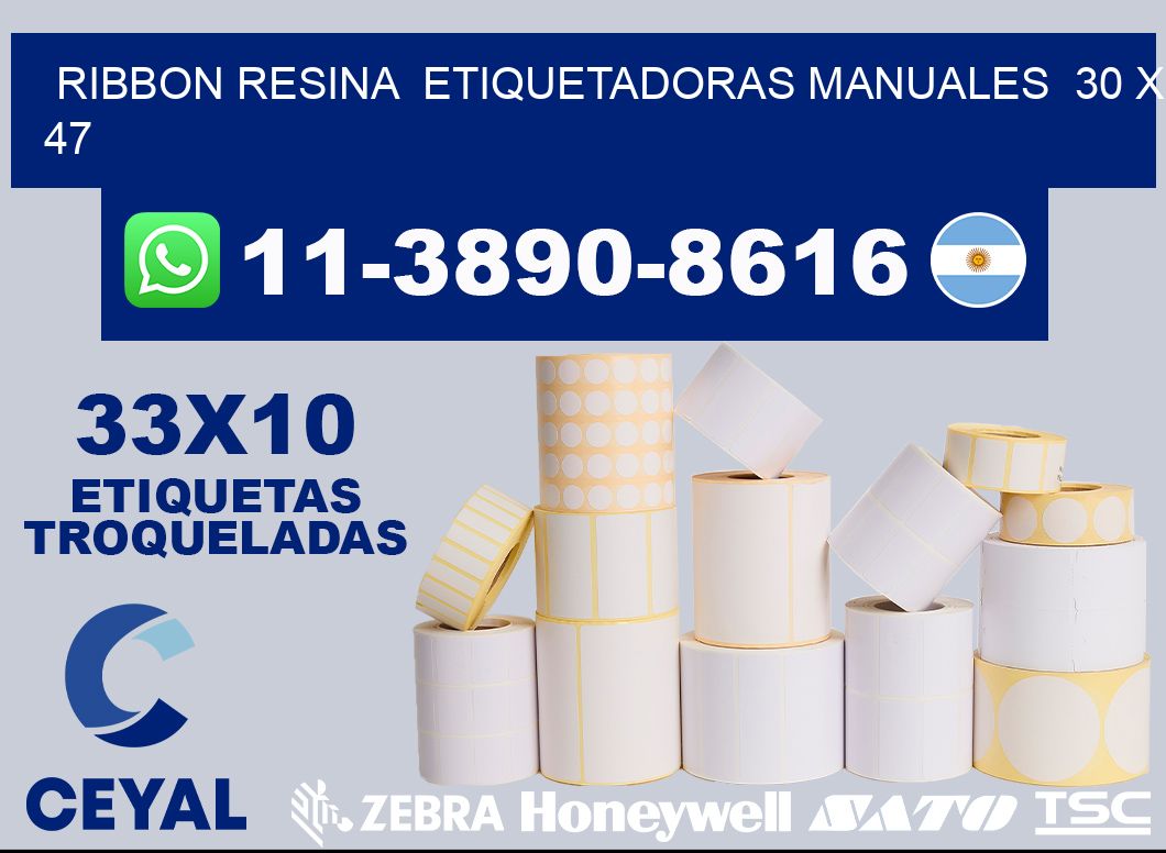 ribbon resina  Etiquetadoras Manuales  30 x 47