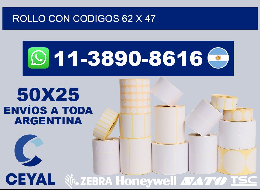 rollo con codigos 62 x 47
