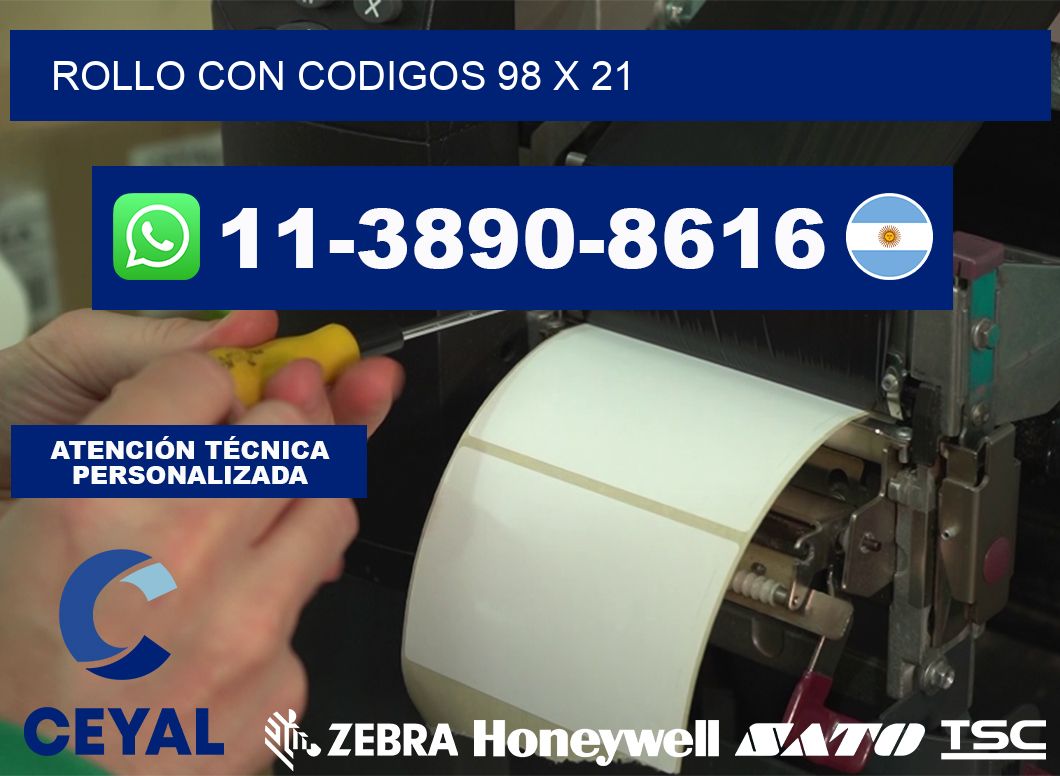rollo con codigos 98 x 21