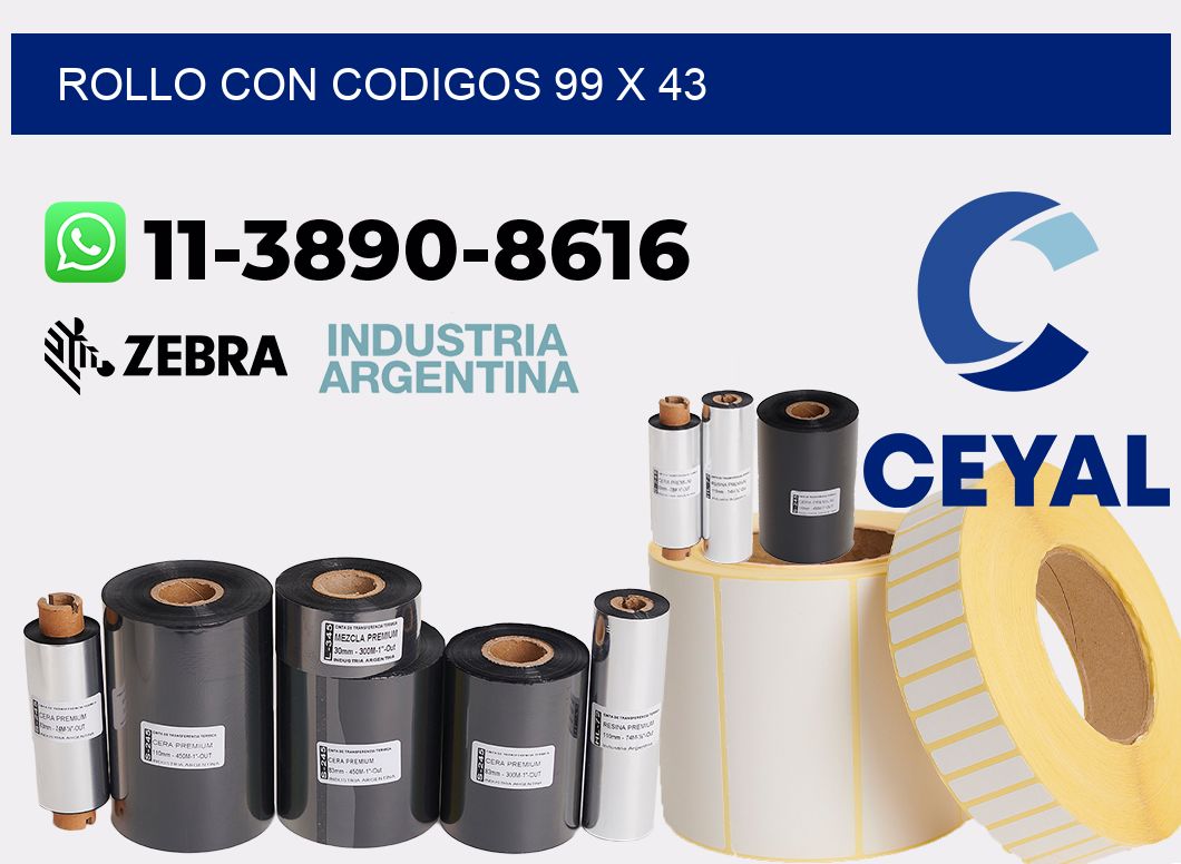 rollo con codigos 99 x 43