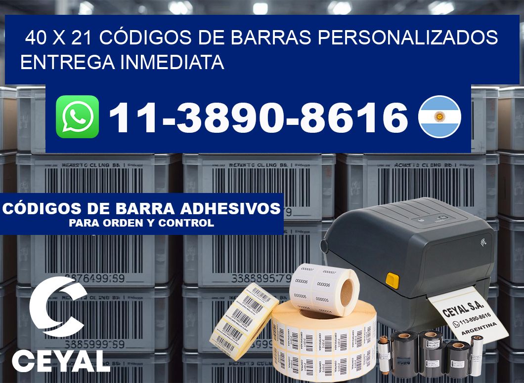 40 x 21 CÓDIGOS DE BARRAS PERSONALIZADOS ENTREGA INMEDIATA
