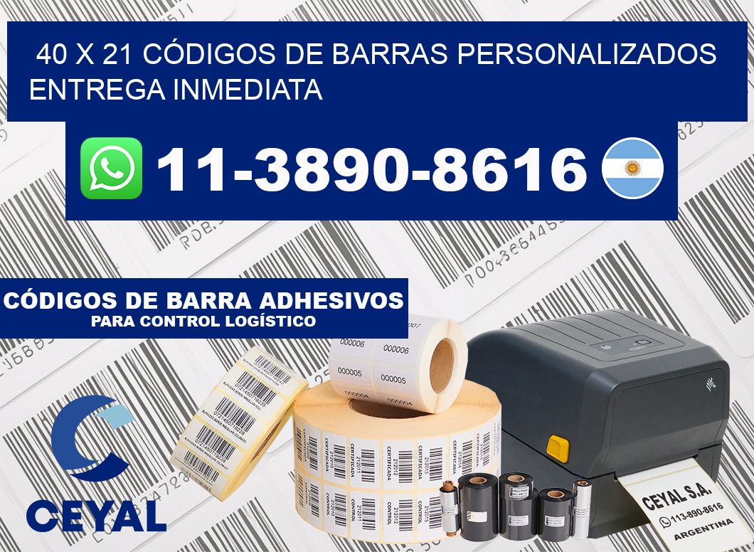 40 x 21 CÓDIGOS DE BARRAS PERSONALIZADOS ENTREGA INMEDIATA