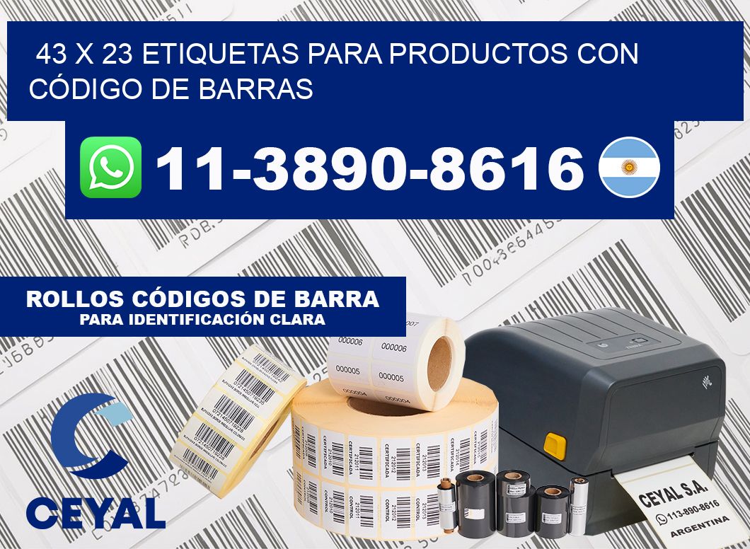 43 x 23 ETIQUETAS PARA PRODUCTOS CON CÓDIGO DE BARRAS