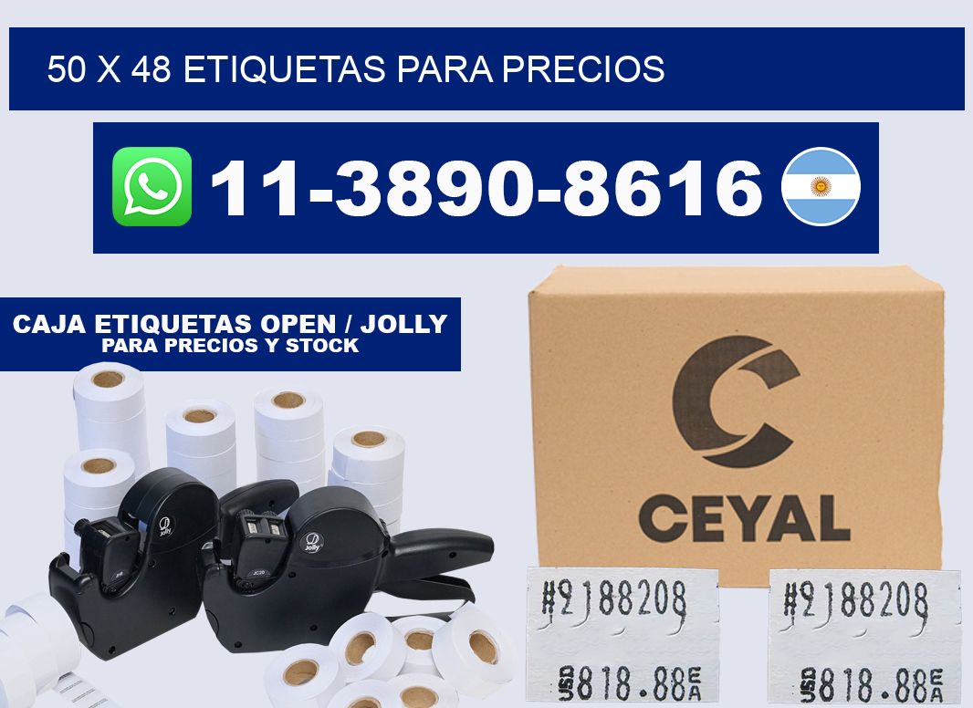 50 x 48 etiquetas para precios