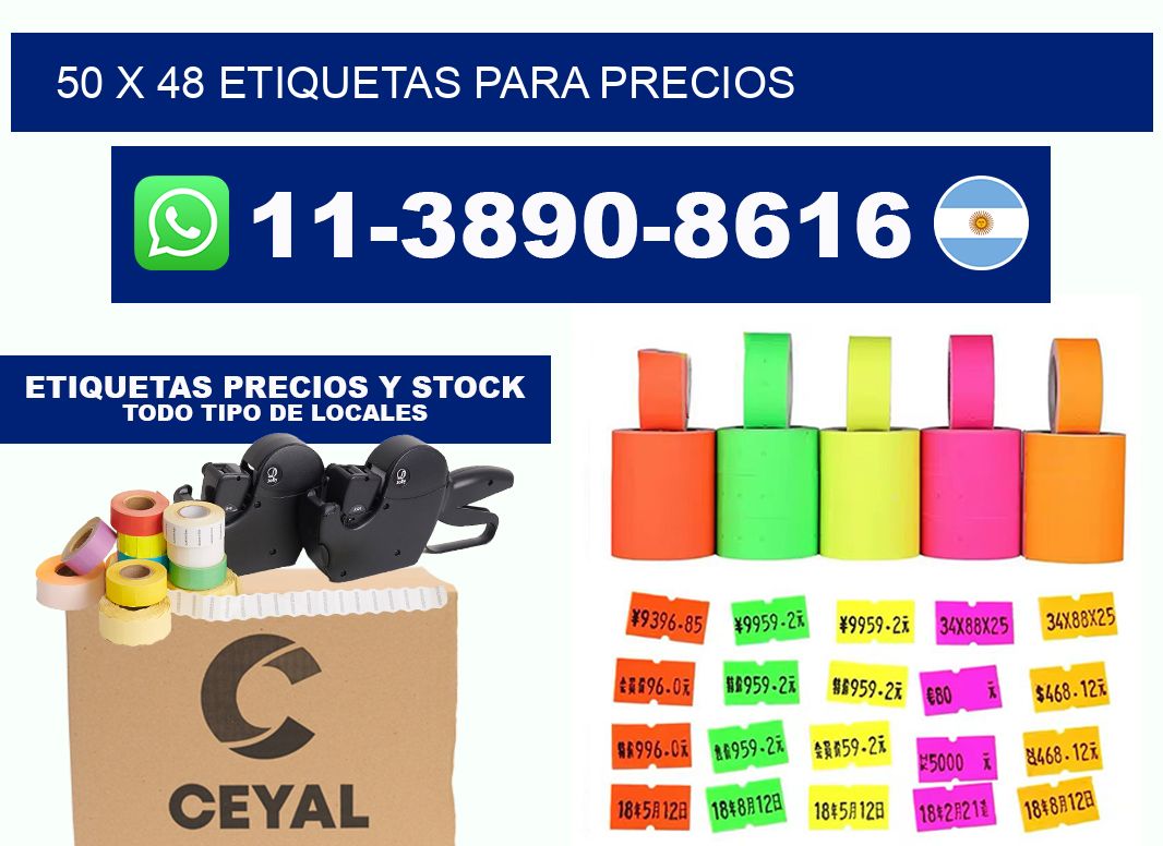 50 x 48 etiquetas para precios