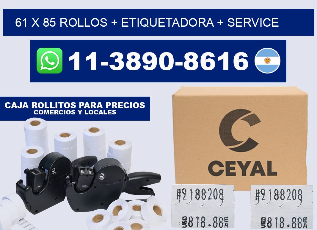 61 x 85 rollos + etiquetadora + service