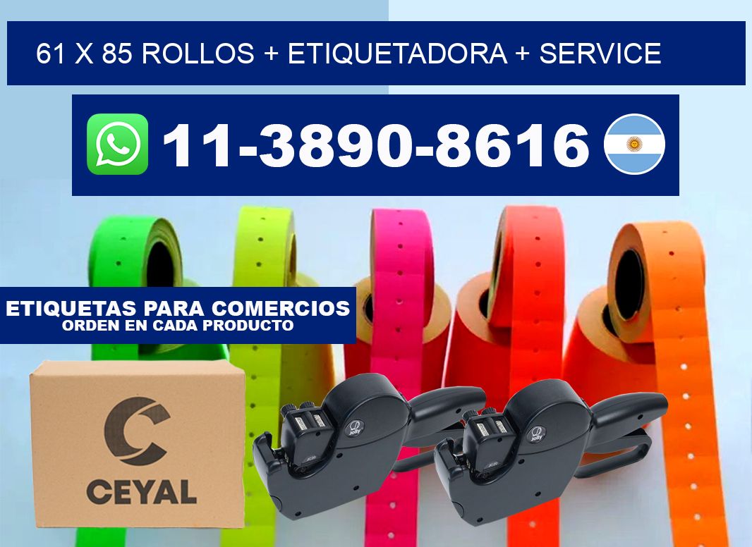61 x 85 rollos + etiquetadora + service
