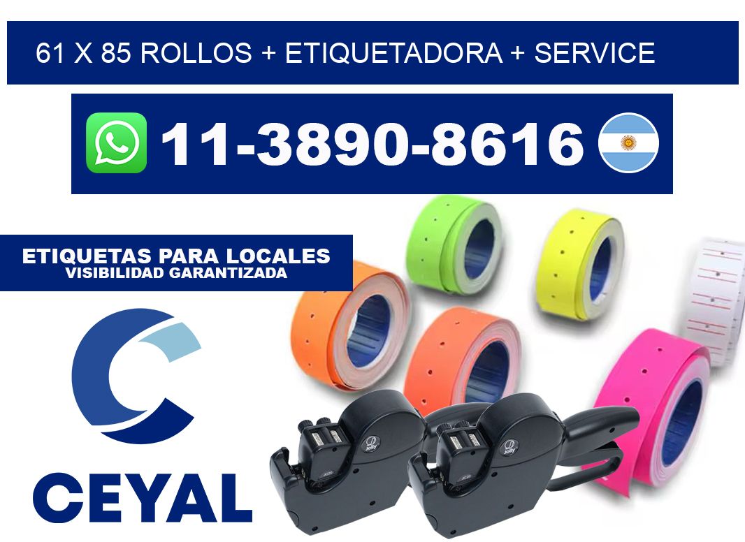61 x 85 rollos + etiquetadora + service