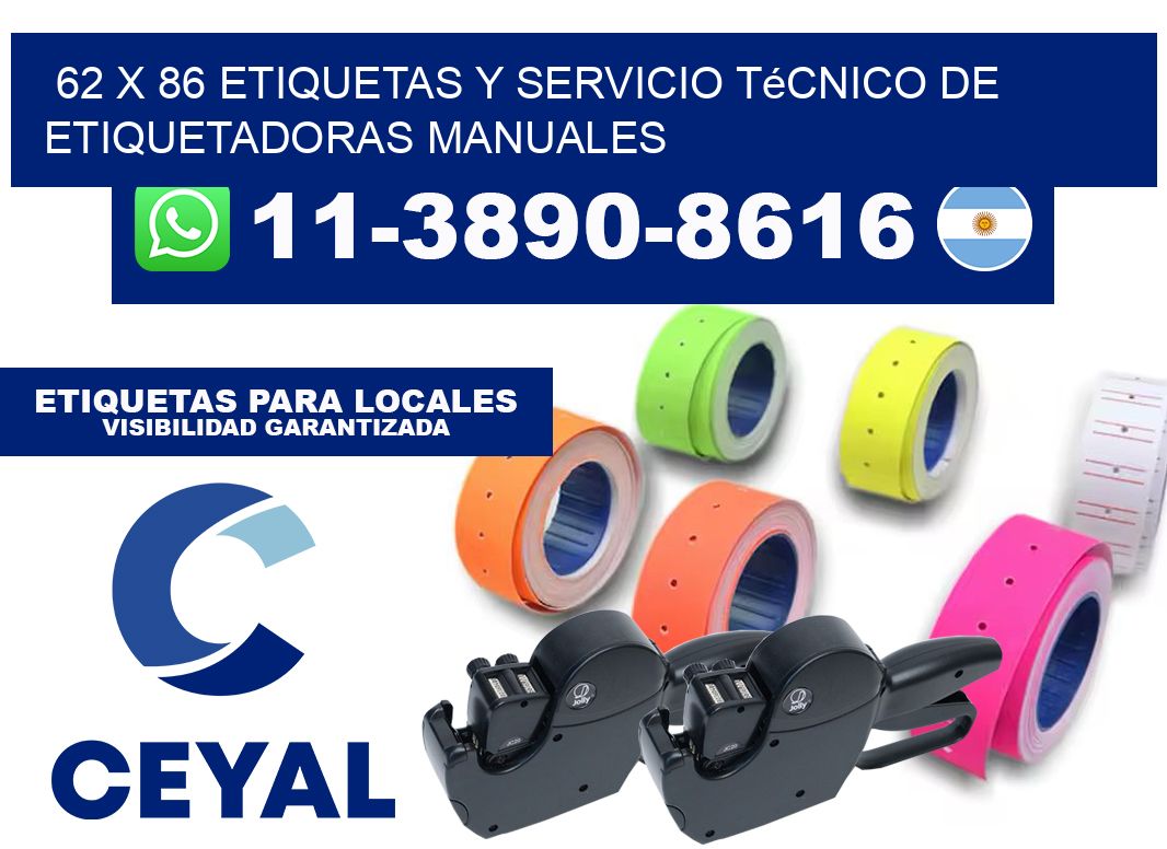 62 x 86 etiquetas y servicio técnico de etiquetadoras manuales