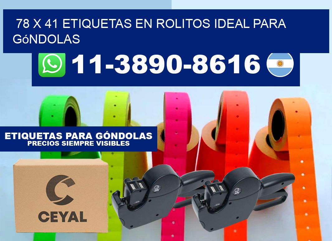 78 x 41 etiquetas en rolitos ideal para góndolas