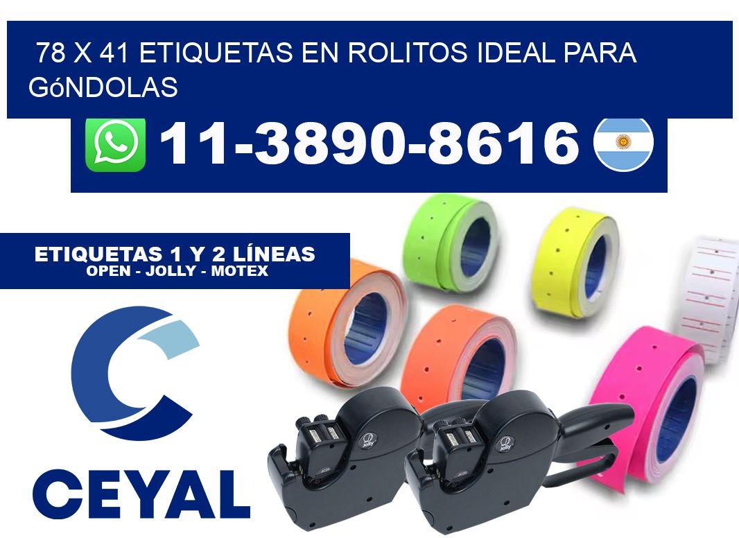 78 x 41 etiquetas en rolitos ideal para góndolas