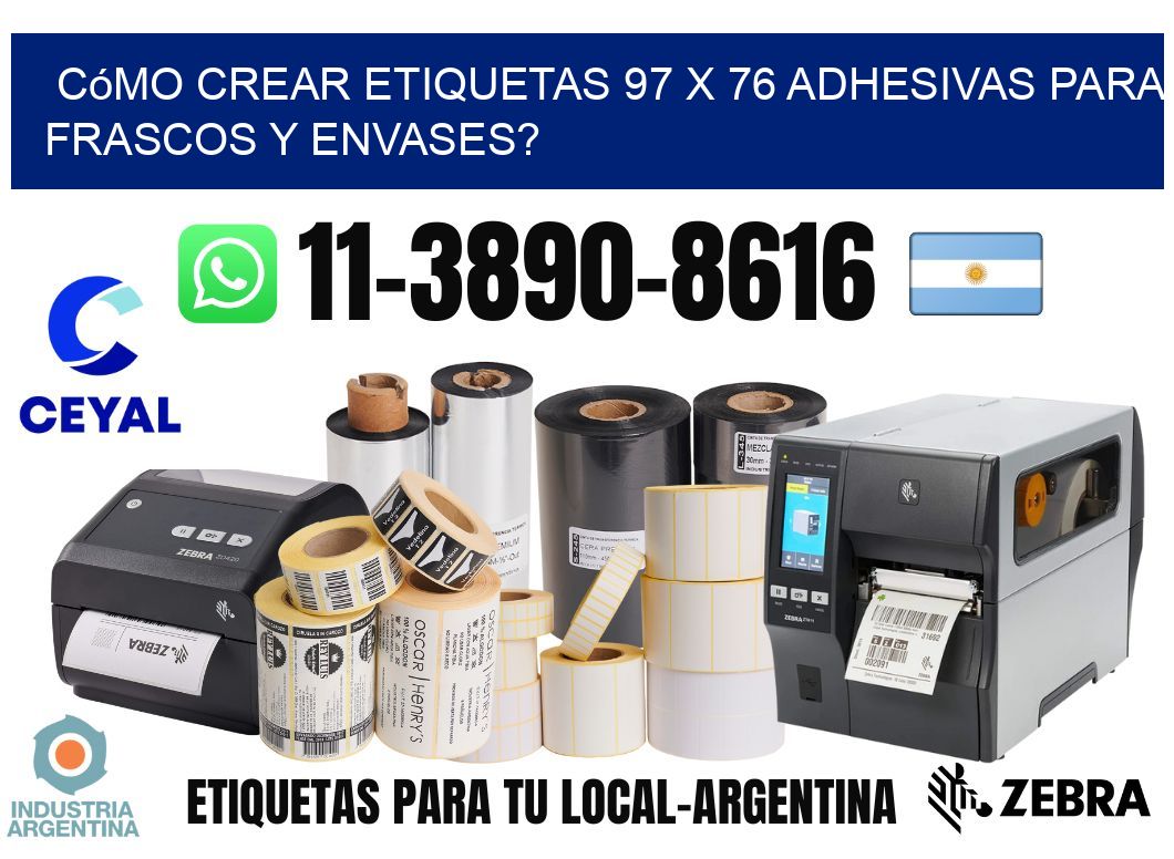 Cómo crear etiquetas 97 x 76 adhesivas para frascos y envases?