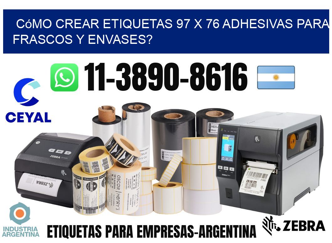 Cómo crear etiquetas 97 x 76 adhesivas para frascos y envases?