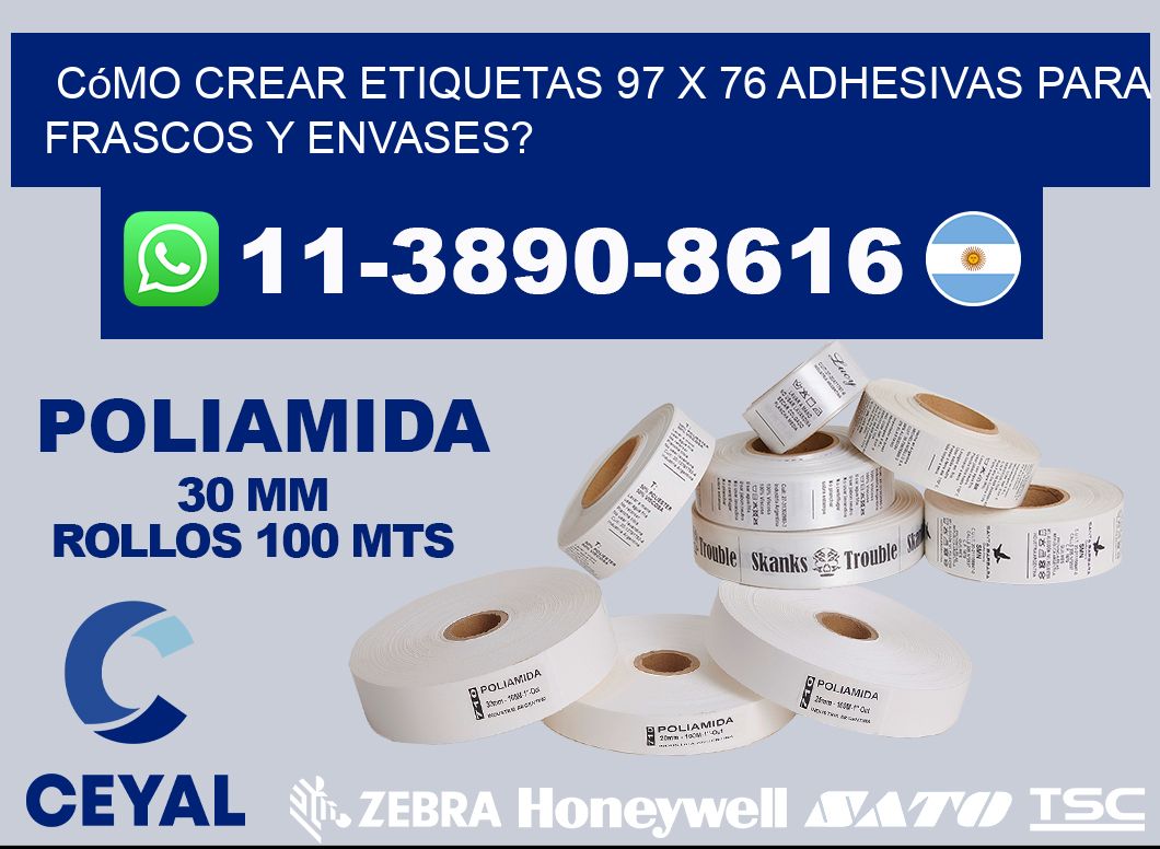 Cómo crear etiquetas 97 x 76 adhesivas para frascos y envases?