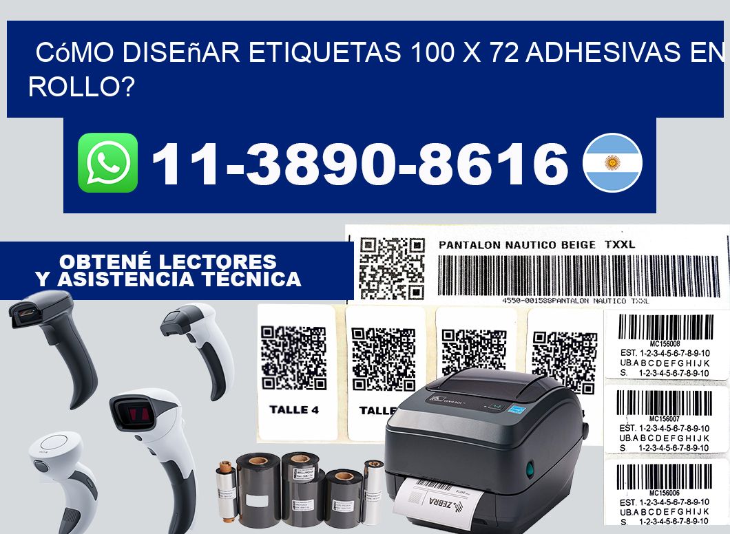 Cómo diseñar etiquetas 100 x 72 adhesivas en rollo?