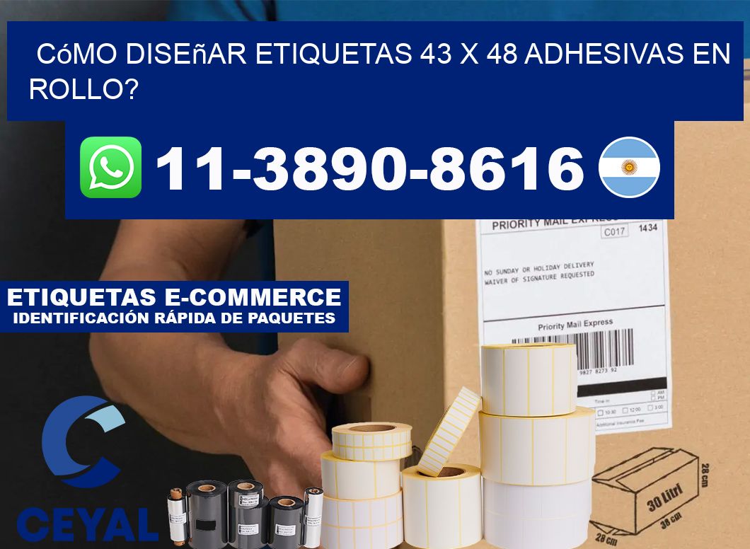 Cómo diseñar etiquetas 43 x 48 adhesivas en rollo?