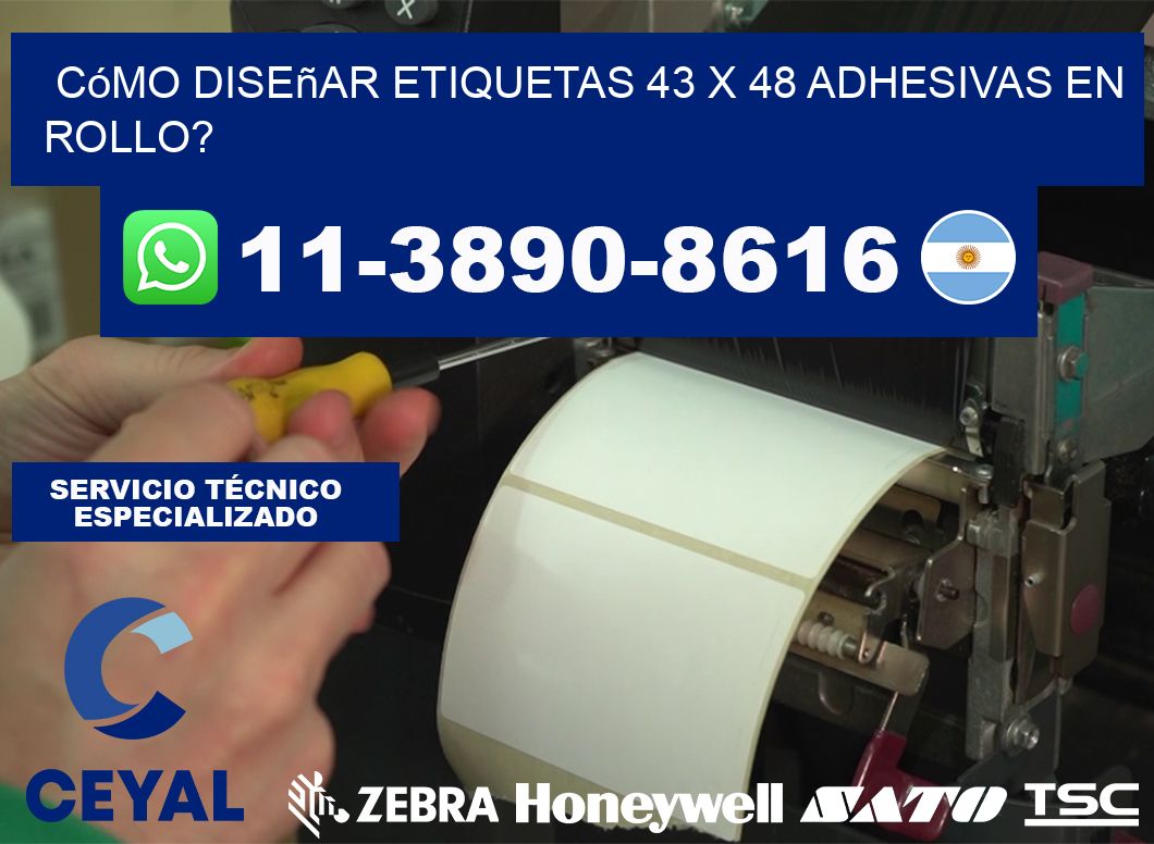 Cómo diseñar etiquetas 43 x 48 adhesivas en rollo?