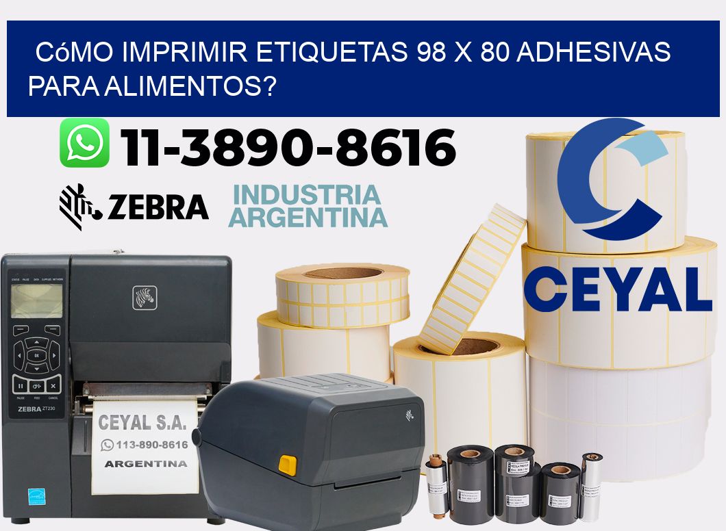 Cómo imprimir etiquetas 98 x 80 adhesivas para alimentos?
