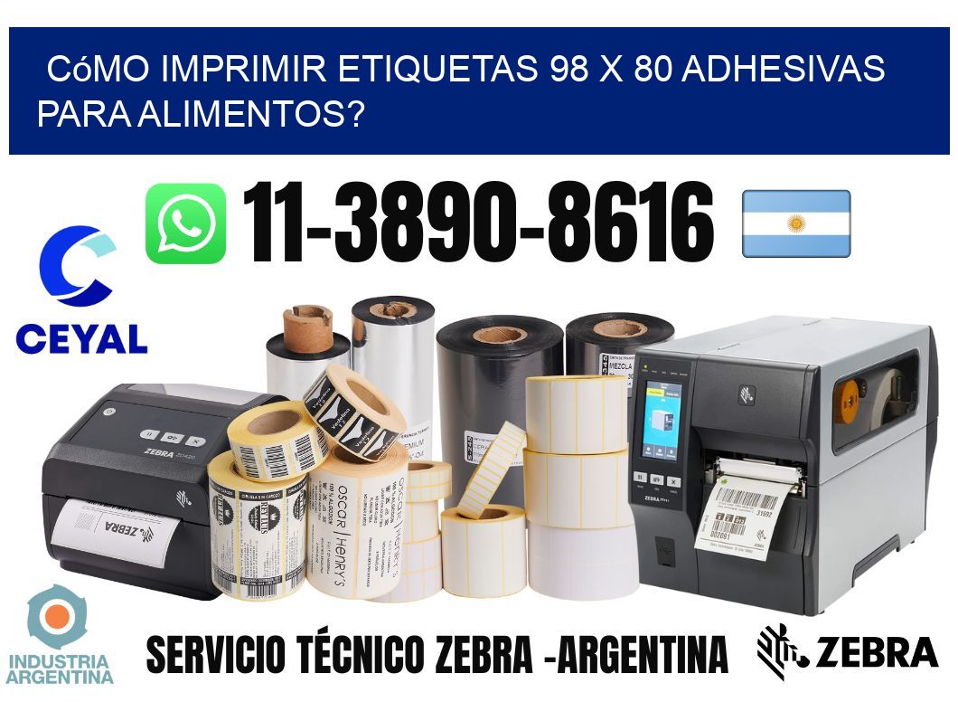Cómo imprimir etiquetas 98 x 80 adhesivas para alimentos?