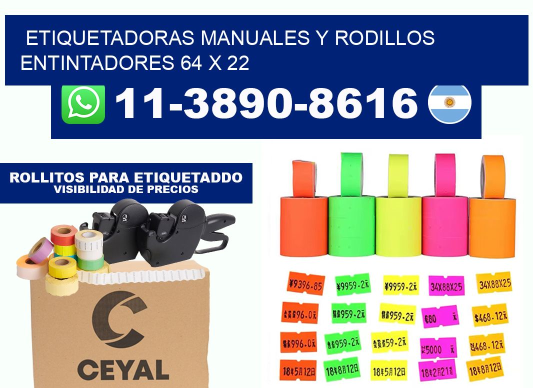 Etiquetadoras manuales y rodillos entintadores 64 x 22