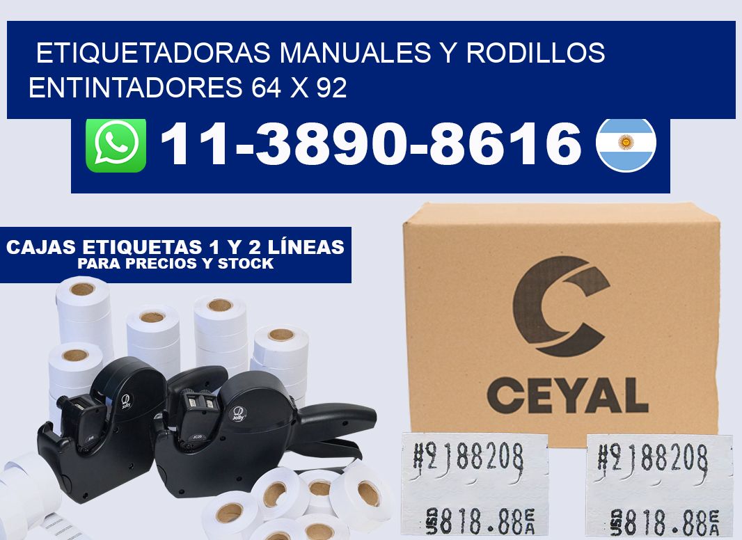 Etiquetadoras manuales y rodillos entintadores 64 x 92