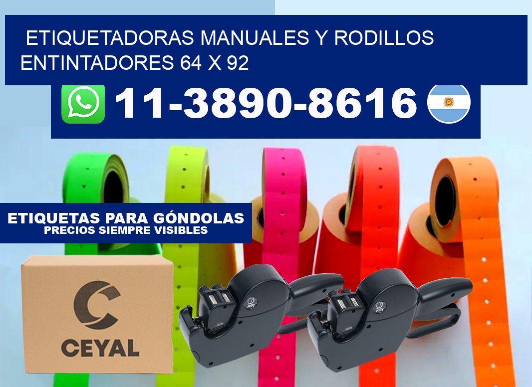 Etiquetadoras manuales y rodillos entintadores 64 x 92