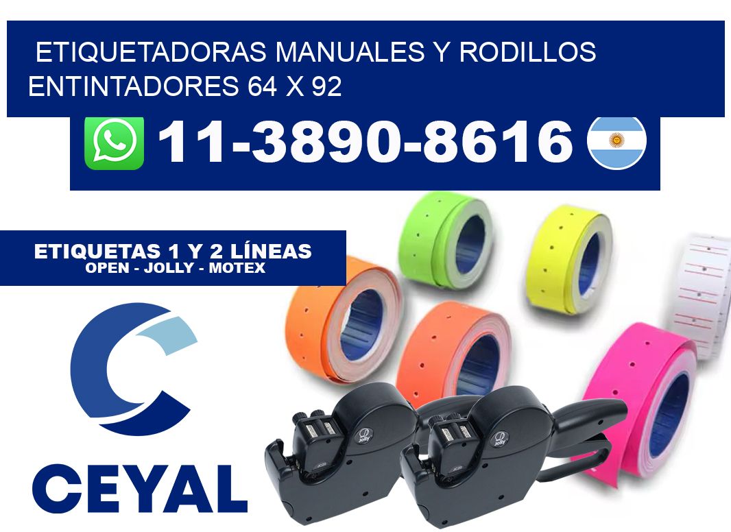Etiquetadoras manuales y rodillos entintadores 64 x 92