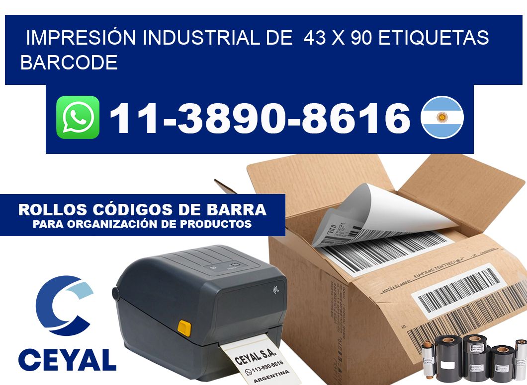 IMPRESIÓN INDUSTRIAL DE  43 x 90 ETIQUETAS BARCODE