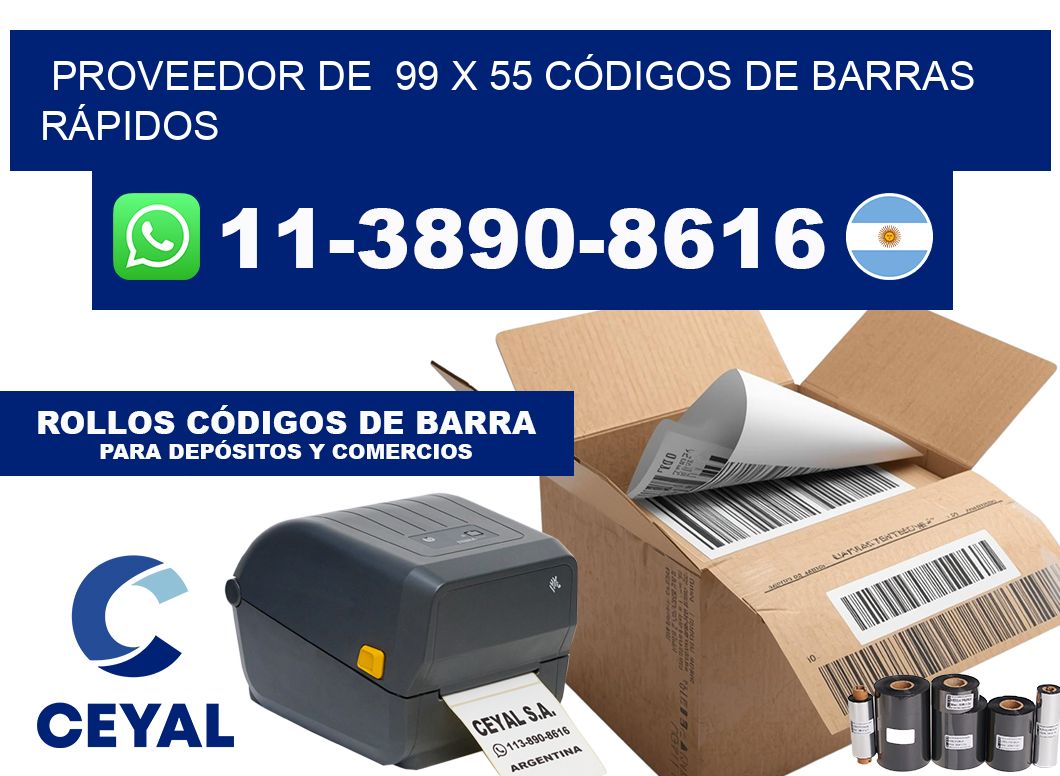 PROVEEDOR DE  99 x 55 CÓDIGOS DE BARRAS RÁPIDOS