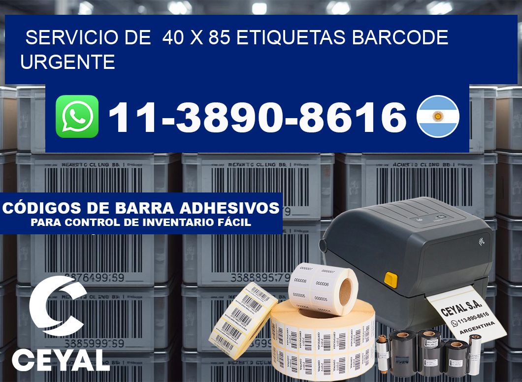 SERVICIO DE  40 x 85 ETIQUETAS BARCODE URGENTE